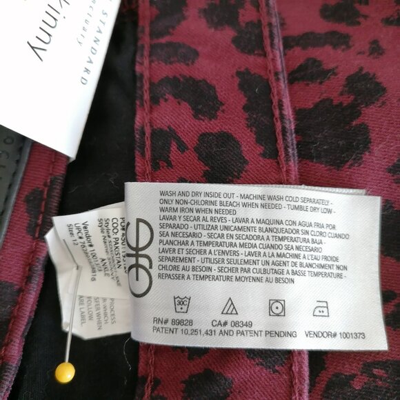 Social Standard by Sanctuary Wine Sketchy Cheetah Ankle Skinny Jeans Size 12 - Picture 7 of 9